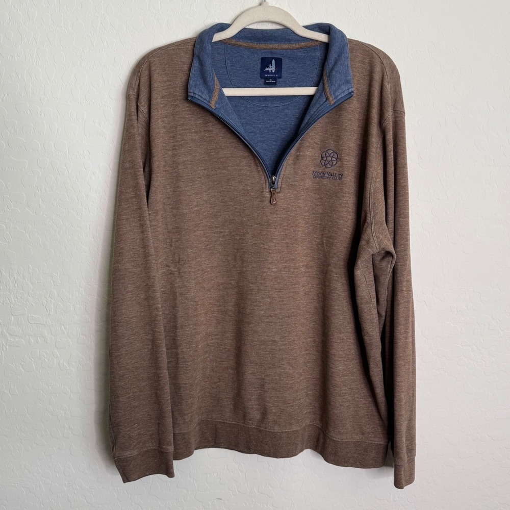 Johnnie-O Mens Cotton Pullover XL Sully Quarter-Zip Moon Valley Country Club